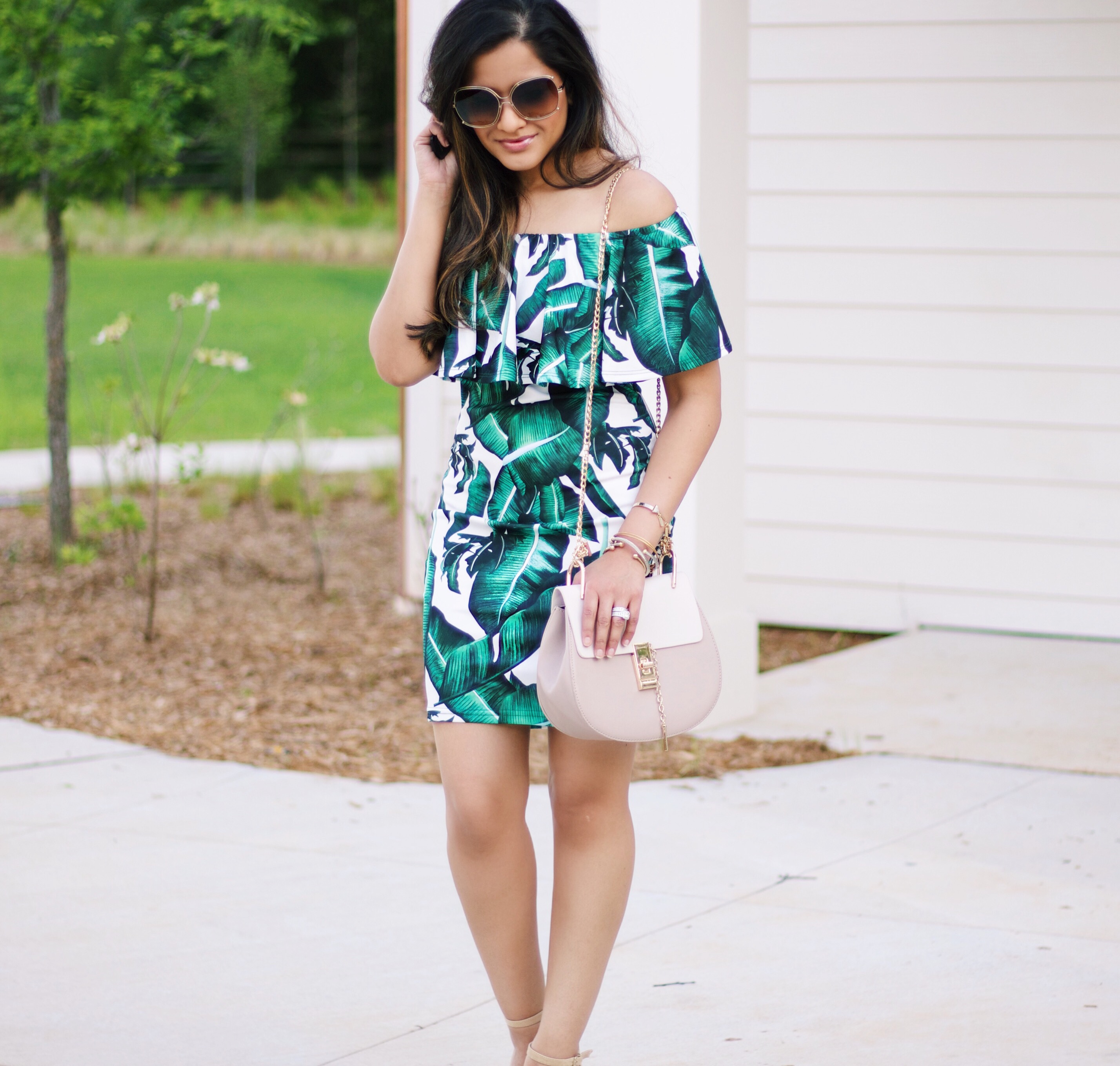 palm print dress