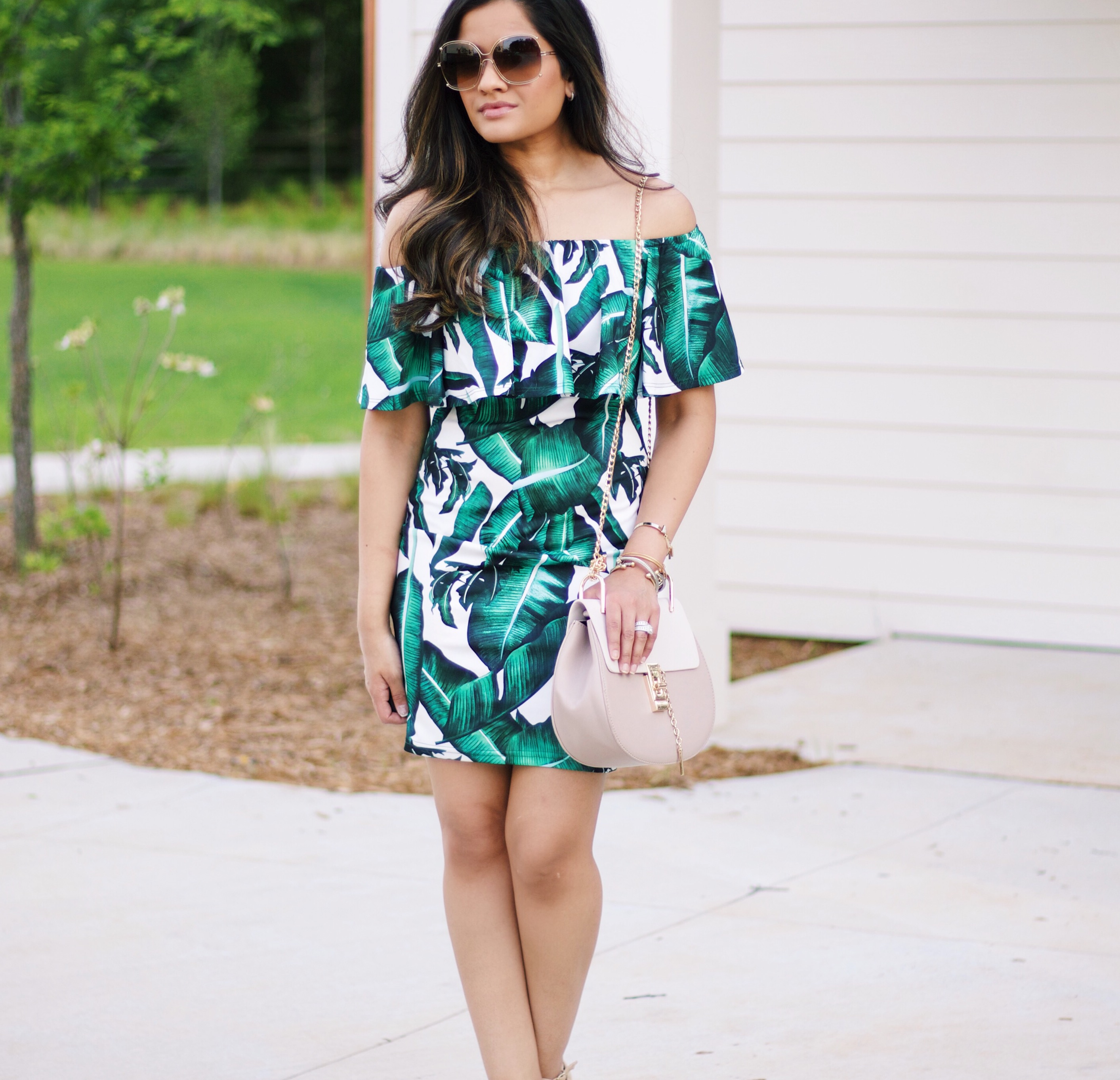 palm print dress
